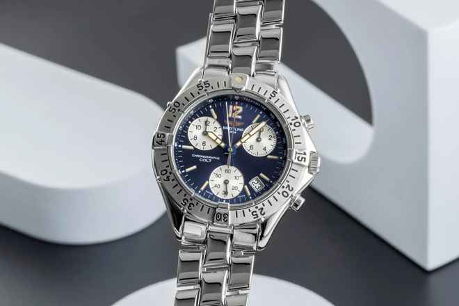  Breitling Colt Chronograph Black Dial Quarz Edelstahl Herrenuhr Ref. A53035 