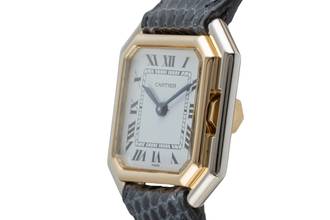 Thumbnail von Cartier Ceinture Stahl / Gold Handaufzug Damenuhr Ref. 7821