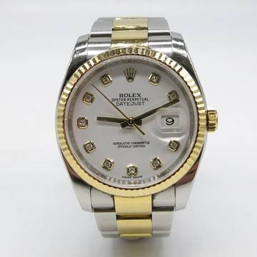  Rolex Datejust 36 Stahl Gold - Ref.116233 - mit Diamanten - LC100 - Fullset Fullset 