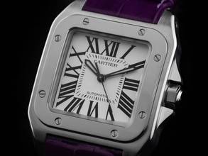 Thumbnail von Cartier Santos 100 GM Großes Modell Ref.2878 2015 Full Set wie Neu Vintage Santos 100 GM Großes Modell Krokoleder Faltschließe