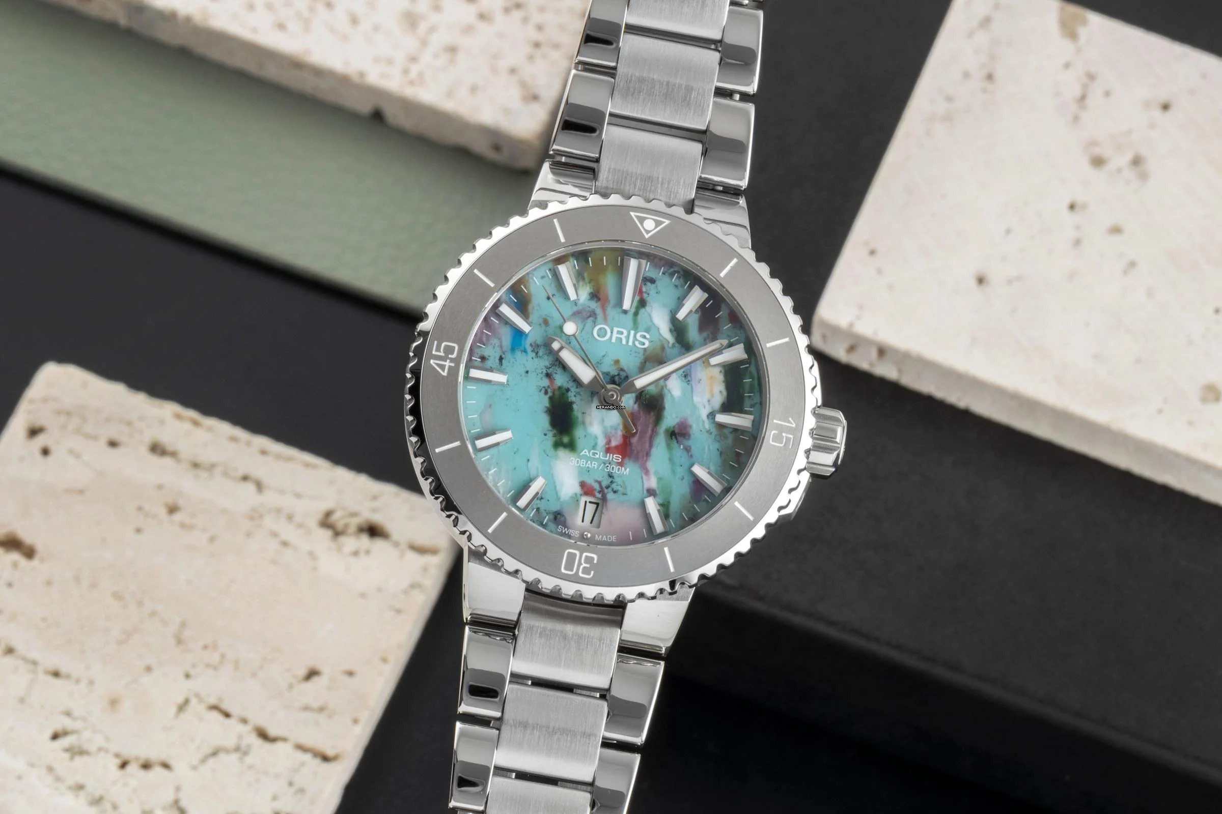 Oris Aquis Date Stahl Automatik Ref. 01 733 7770 4150-Set Box & Papiere 2025