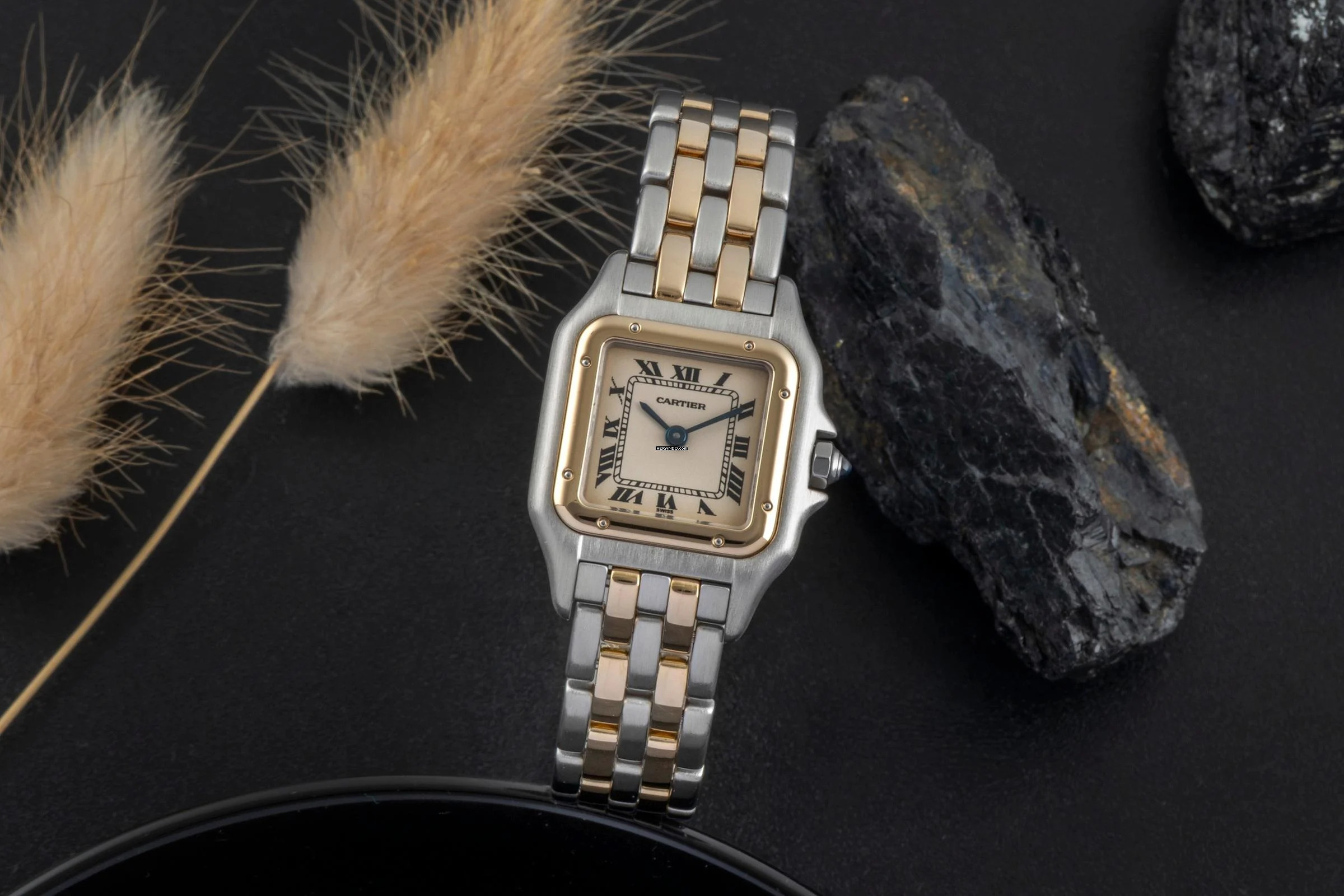 Cartier Panthère Classique Et Figaro SM Stahl Gold Quarz Damenuhr Ref. W25029B6