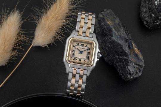  Cartier Panthère Classique Et Figaro SM Stahl Gold Quarz Damenuhr Ref. W25029B6 