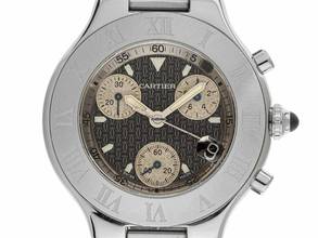 Thumbnail von Cartier 21 Chronoscaph Ref.2424 2000 original Box sehr gut Vintage Chronoscaph 21