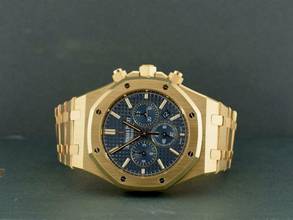 Thumbnail von Audemars Piguet Royal Oak Chronograph Yellow Gold Blue Dial Full Set - Boutique Edition Very Rare
