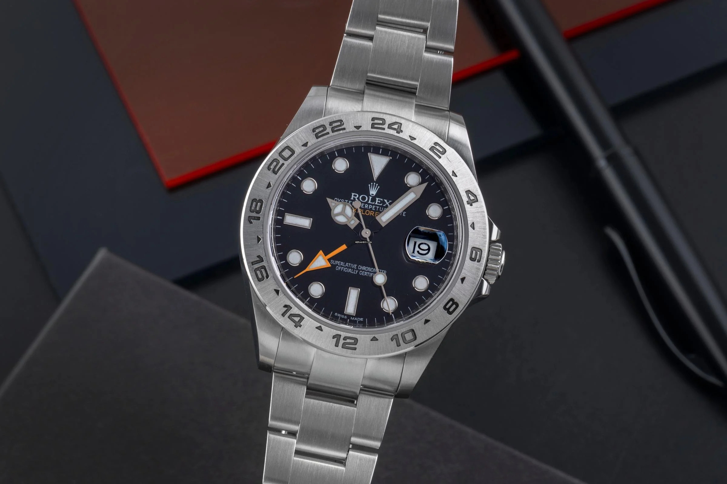 Rolex Explorer II Black Dial Edelstahl Automatik Ref. 216570 Box & Papiere