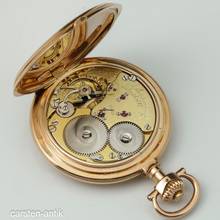Thumbnail von J. Assmann 54mm 117gr Qualität 1A Savonette Taschenuhr 14k Gold original Box 1910. Ungetragen