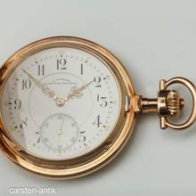 Thumbnail von J. Assmann 54mm 117gr Qualität 1A Savonette Taschenuhr 14k Gold original Box 1910. Ungetragen