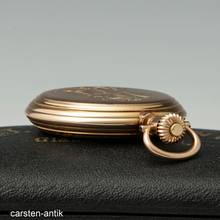 Thumbnail von J. Assmann 54mm 117gr Qualität 1A Savonette Taschenuhr 14k Gold original Box 1910. Ungetragen