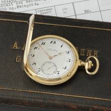 Thumbnail von A. Lange & Söhne Full Set 18k Gold 1A Gangprüfung der Sternwarte Savonette Taschenuhr 1904 keinerlei Inskriptionen mit Museums-Zertifikat