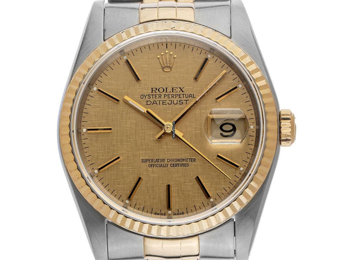 Rolex Datejust 36 Ref.16233 1987 Box&Beschreibung sehr Gut Vintage Datejust