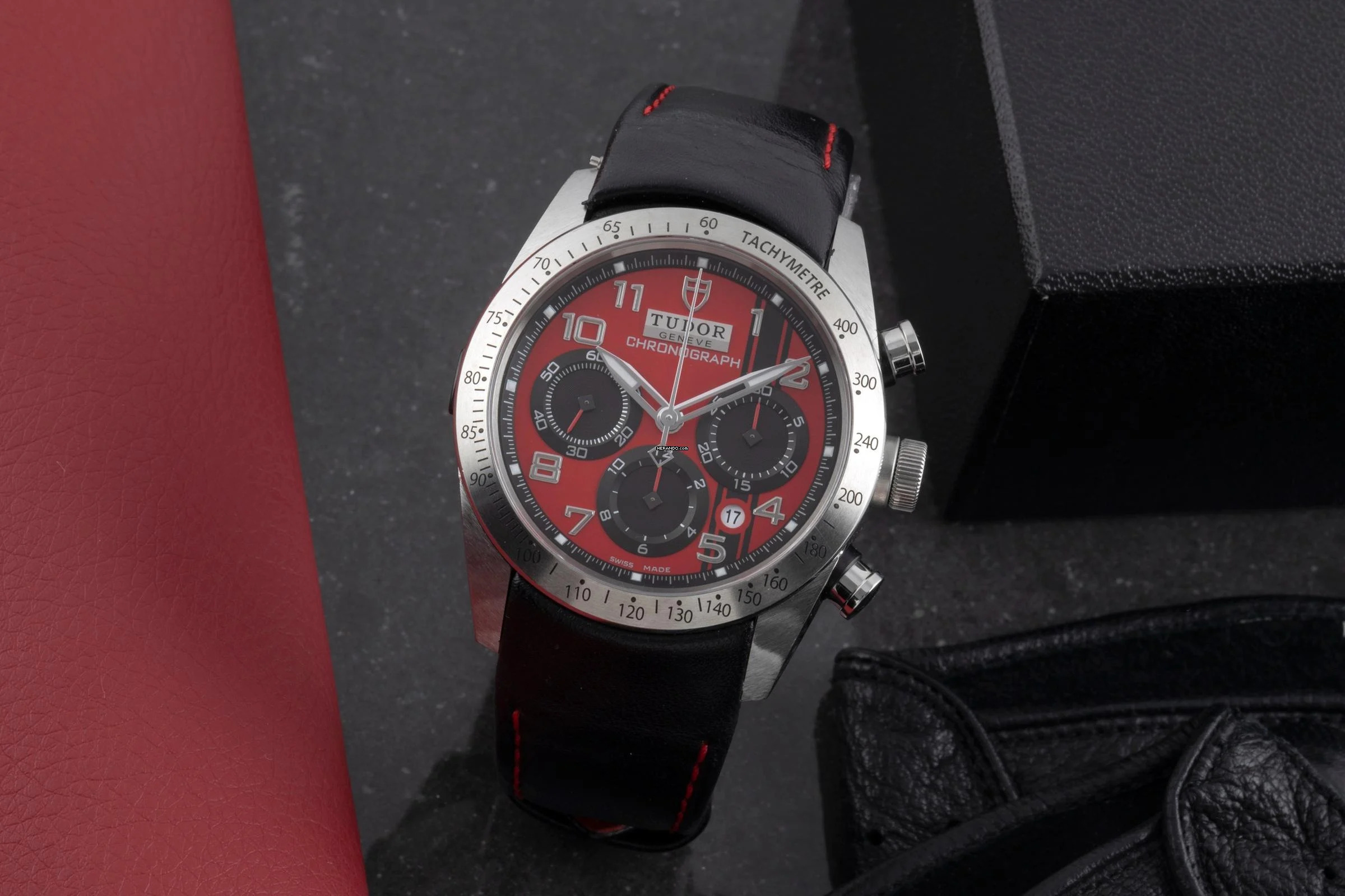 Tudor Fastrider Chrono Chronograph Edelstahl Automatik Stahl Ref. 42000 D Papiere 2014