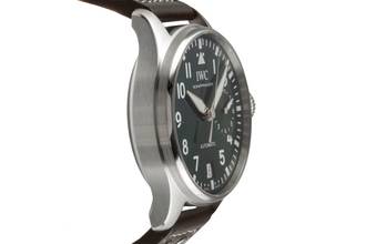 Thumbnail von IWC Große Fliegeruhr Big Pilot Stahl Automatik Green Dial Herrenuhr Ref. IW501015 NP. 13900 