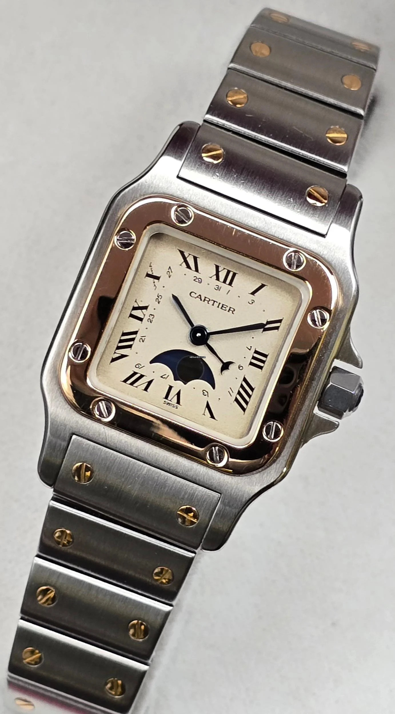 Cartier Santos Galbée Moonphase 119902 Steel and Gold Very good Full Set 1992