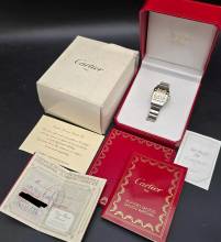 Thumbnail von Cartier Santos Galbée Moonphase 119902 Steel and Gold Very good Full Set 1992