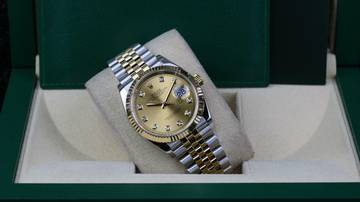 Thumbnail von Rolex Datejust 36 Steel Gold - Champagne Diamond - like New - Fullset - 2023