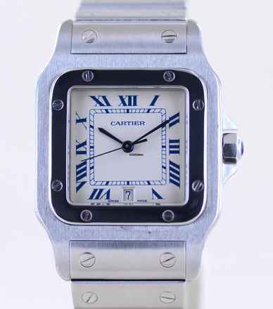  Cartier Santos Galbée Mens Medium Stahl Galbée Roman Dial Quarz Unisex Date 
