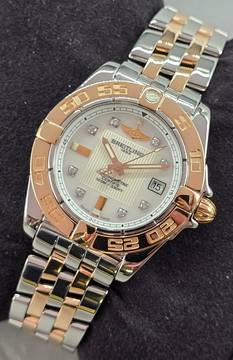  Breitling Galactic 32 32mm C71356 Cockpit Lady - Rose Gold Steel - with Mother of Pearl & Diamonds Very Good/Like New Condition Full Set 2015 