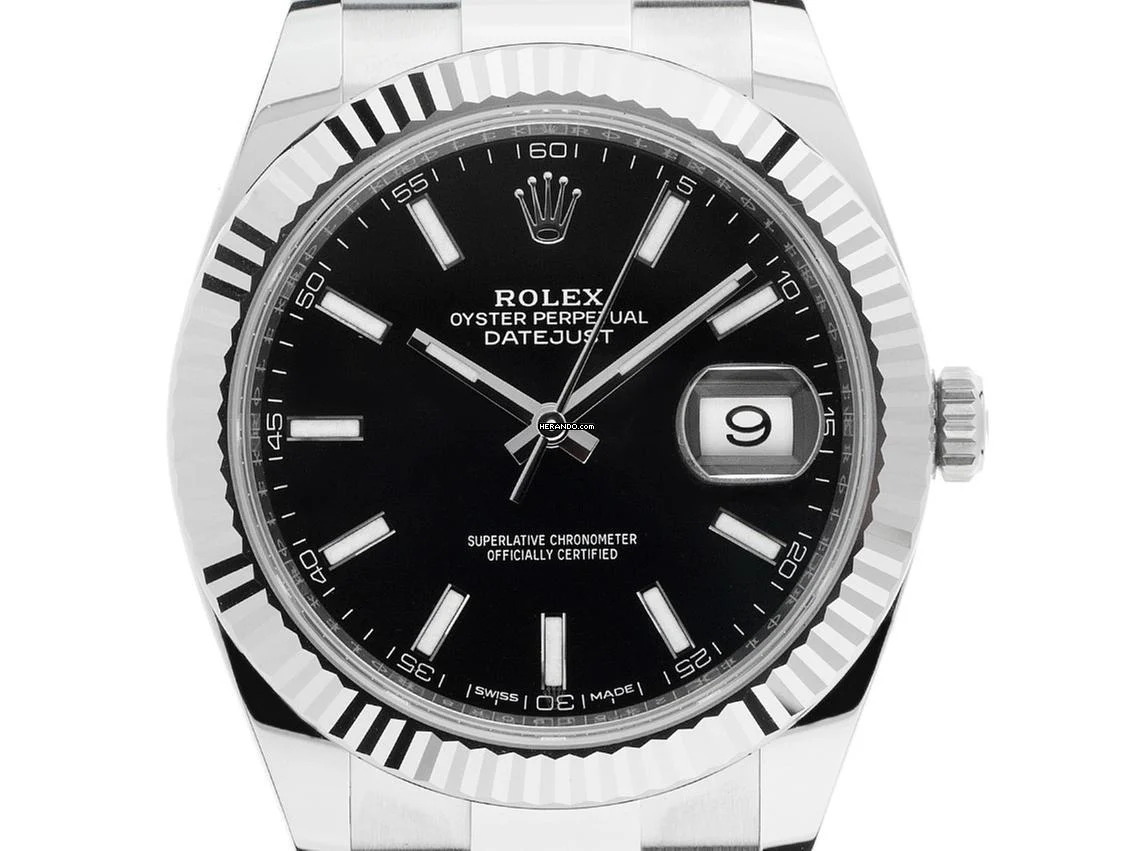 Rolex Datejust 41 Ref.126334 2017 LC100 Full Set wie Neu Datejust Stahl 18kt Weißgold