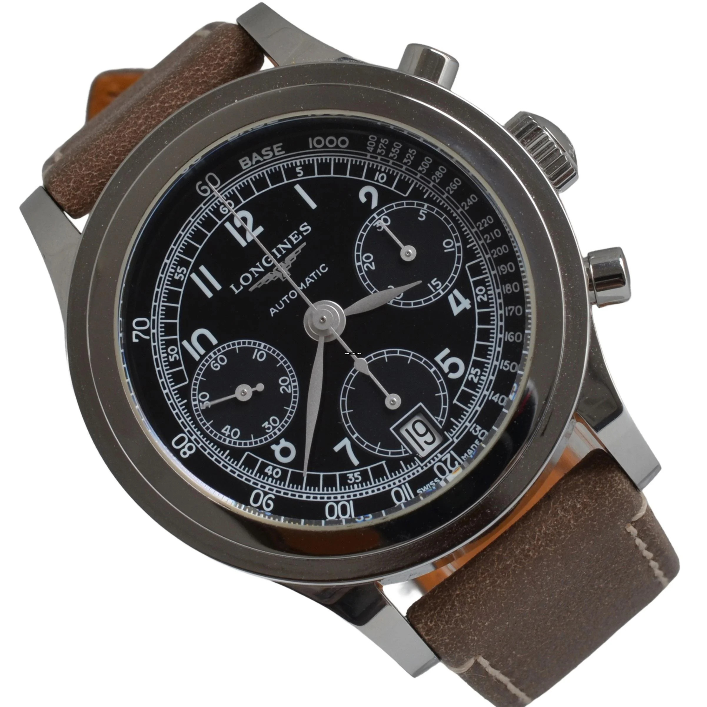 Longines Heritage 1942 chronograph L2.768.4 automatic black dial 2014