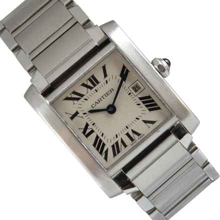  Cartier Tank Française 2465 Date Medium 25MM Quartz 