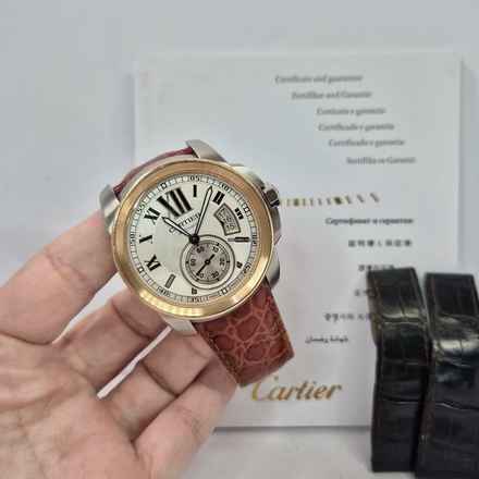  Cartier Calibre de Cartier Ouro Rosé & Aço 42mm Automát. Completo 