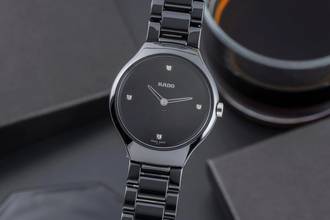 Thumbnail von Rado True Thinline Black Dial Black CeramicDamenuhr Ref. 01.420.0742.3.071 B&P