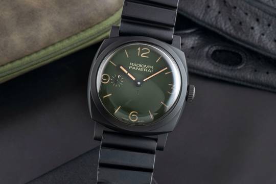  Panerai Radiomir Green Dial Keramik / Titan Handaufzug Herrenuhr Ref. PAM00997 