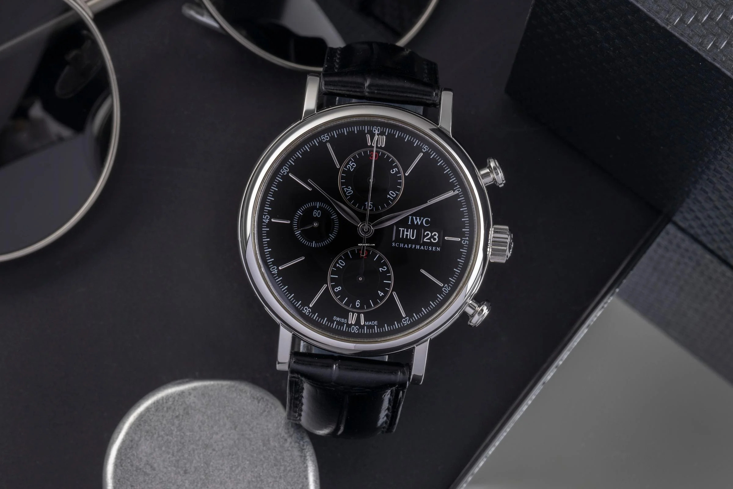 IWC Portofino Chronograph Black Dial Automatik Herrenuhr Ref. IW391002