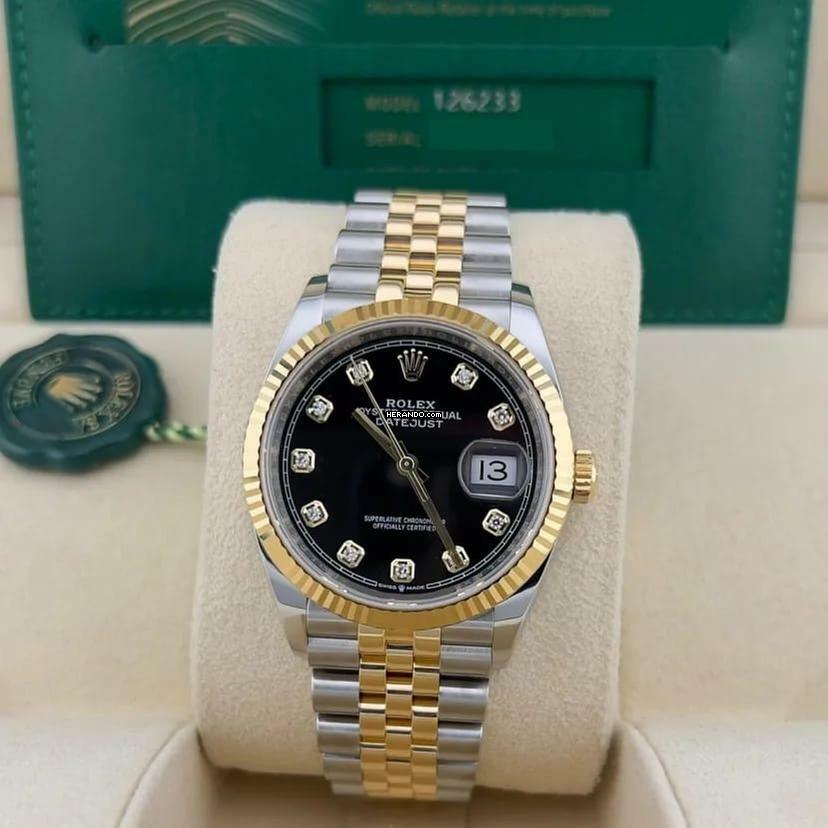 Rolex Datejust 36 Steel Gold - Black Diamond - like New - Fullset - 2021