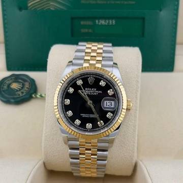  Rolex Datejust 36 Steel Gold - Black Diamond - like New - Fullset - 2021 