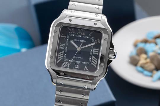  Cartier Santos Stahl Automatik Herrenuhr Medium WSSA0013 B&P 2020 