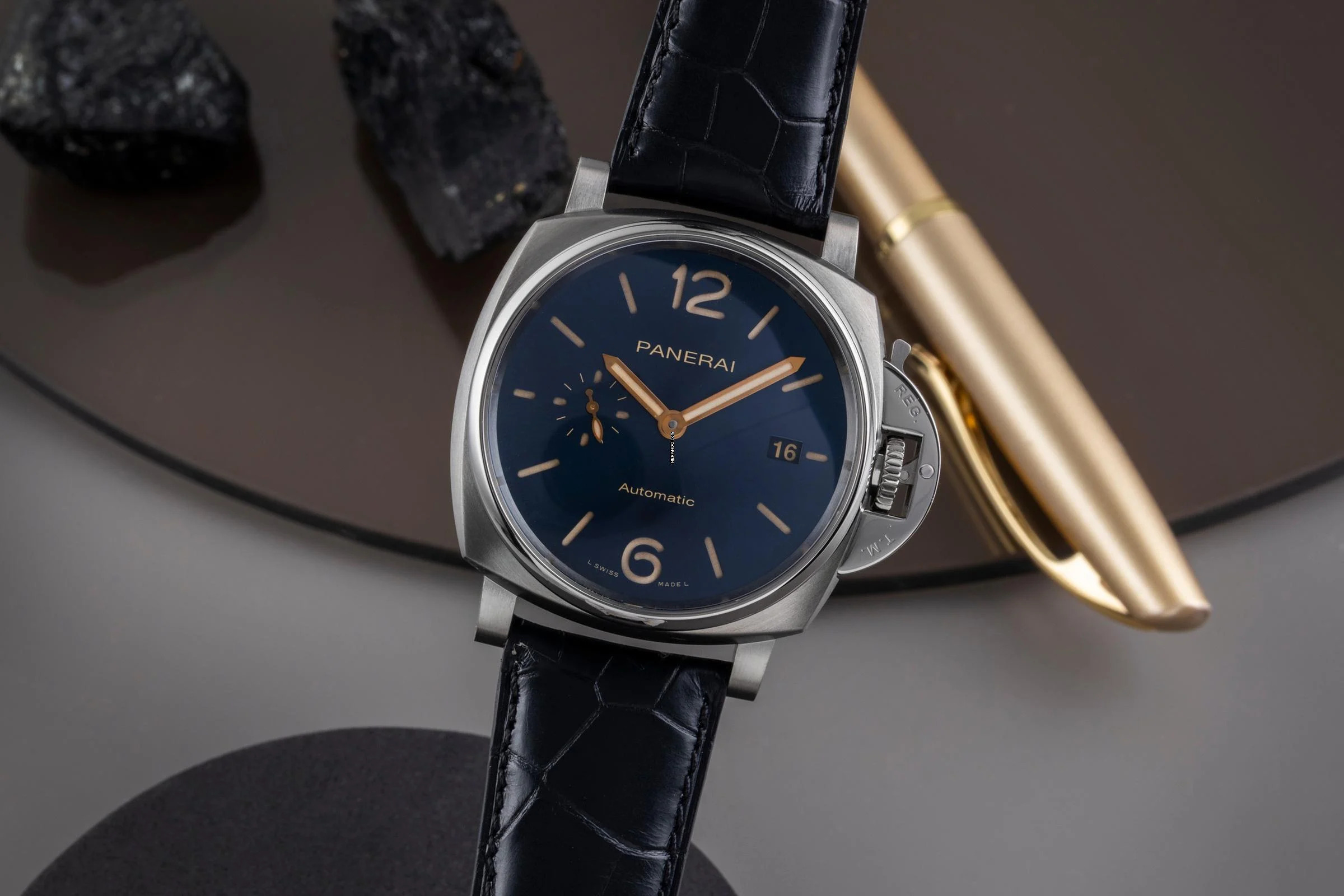 Panerai Luminor Due Blue Automatik Titan Herrenuhr Ref. PAM00927