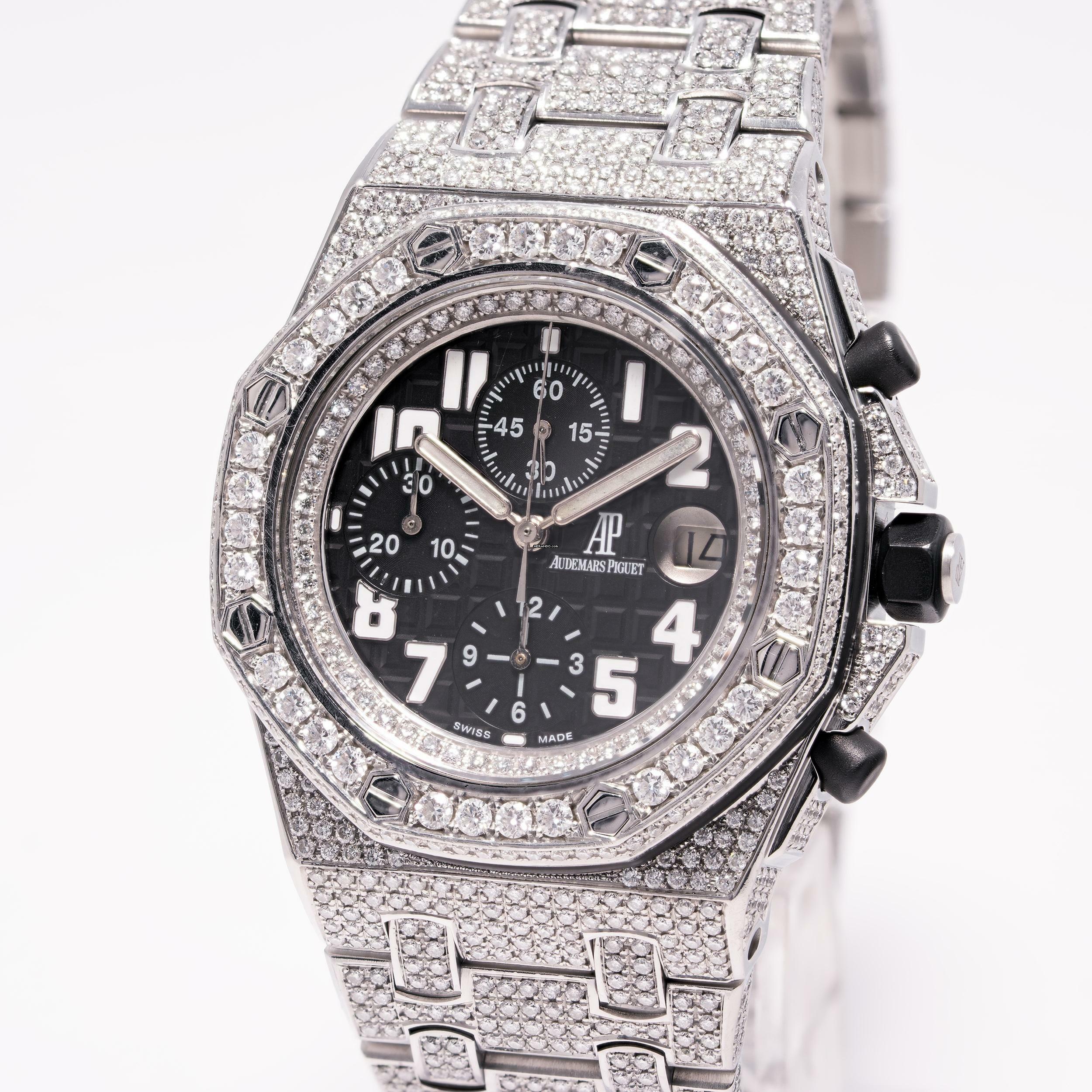 Audemars Piguet Royal Oak Offshore Chronograph Chrono Iced Out 42 – 25721ST.OO.1000ST.07.A – like NEW – 2006 Full Set