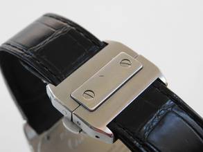 Thumbnail von Cartier Santos 100 XL 38 x 51 mm Tresoruhr mit original Krokoband und Faltschließe Wie Neu ! mit original Cartier Krokoband und Faltschließe