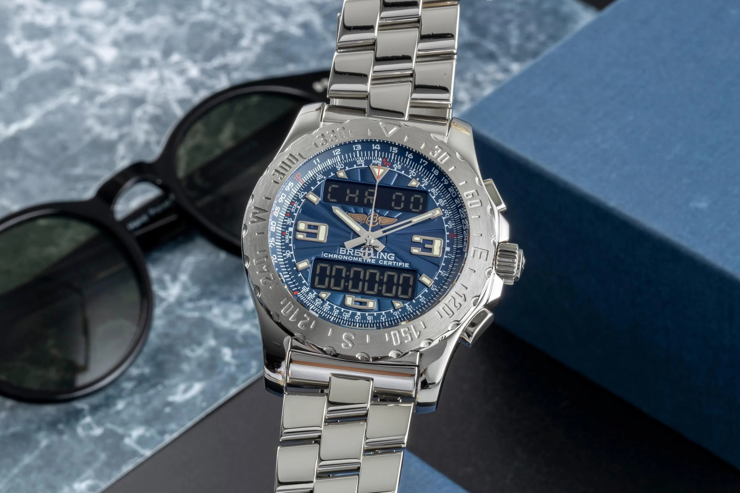 Breitling Airwolf Chronograph Black Dial Edelstahl Quarz Herrenuhr Ref. A78363