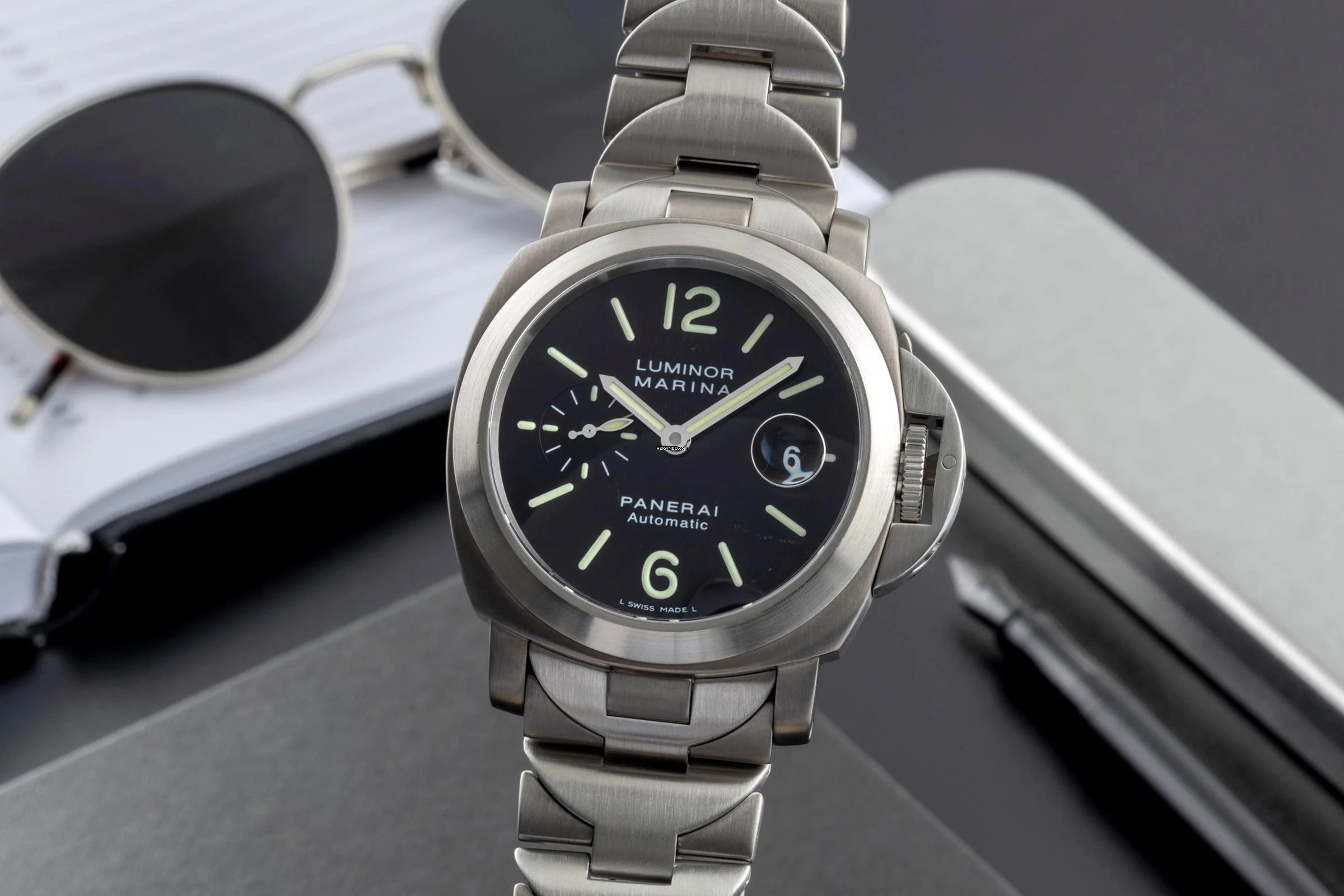 Panerai Luminor Marina Automatic Stahl / Titan Automatik Herrenuhr Ref. PAM00221