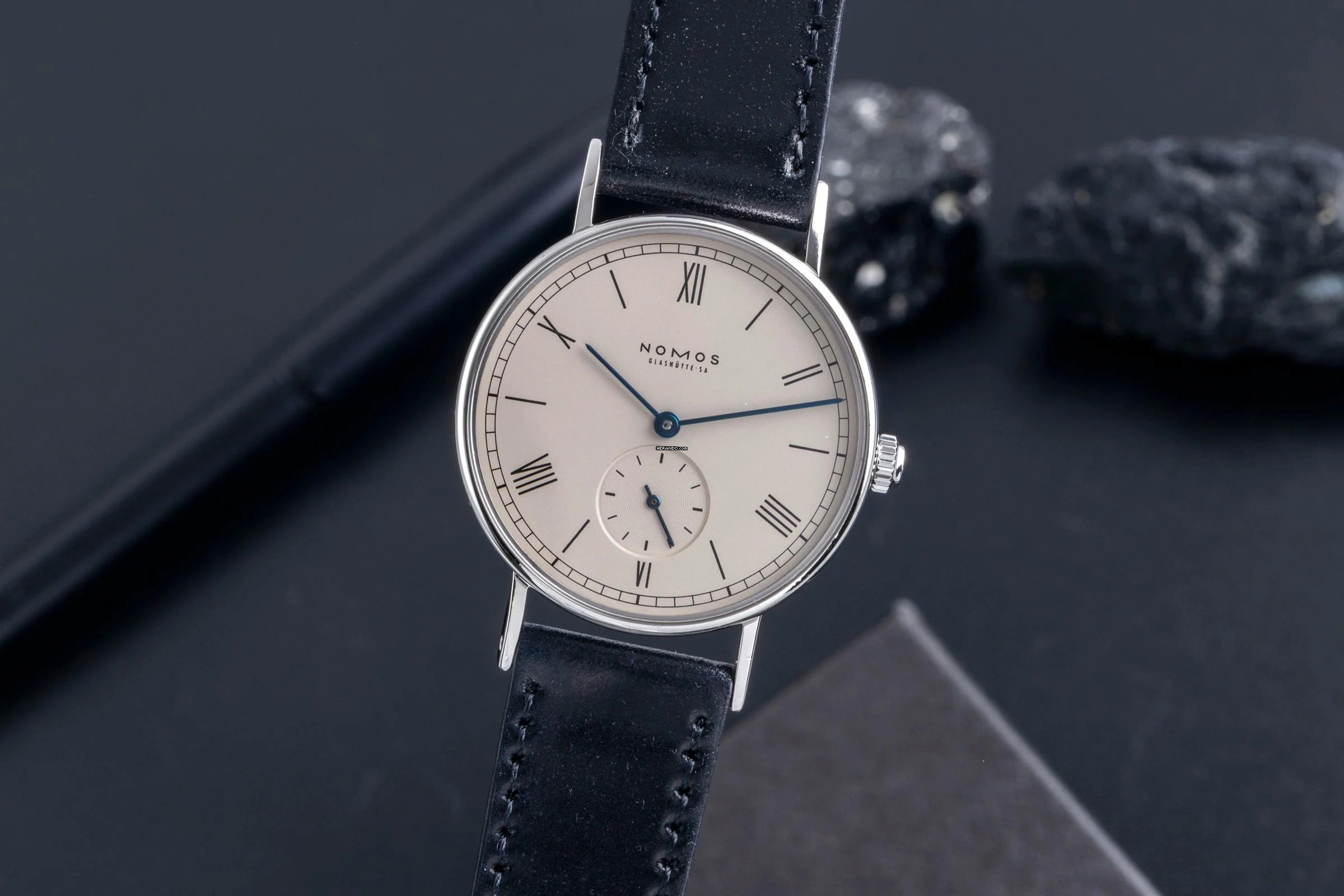 NOMOS Ludwig 35 Edelstahl Handaufzug Herrenuhr Ref. 201 Box & Papiere 2008