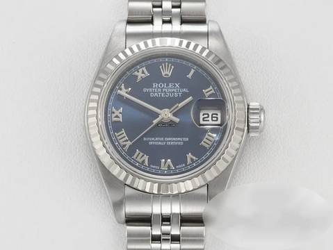  Rolex Lady-Datejust Stahl Weissgold 750 2002 Automatik Gold Damen Stainless Steel 18kt White Gold Jubilé-band Chronometer Oyster Blue Dial 