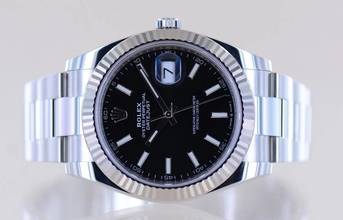 Thumbnail von Rolex Datejust 41 Stahl White Gold black Dial Oysterband B+P 126334 Top