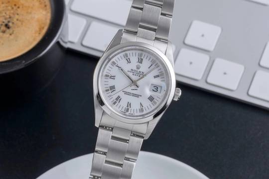  Rolex Oyster Perpetual Date 34 White Dial Oyster Stahl Automatik Herrenuhr Ref. 15200 T-Serie 
