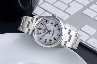 Thumbnail von Rolex Oyster Perpetual Date 34 White Dial Oyster Stahl Automatik Herrenuhr Ref. 15200 T-Serie