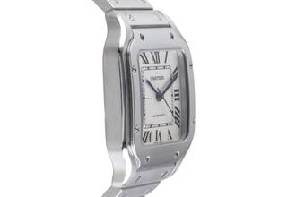 Thumbnail von Cartier Santos Stahl Automatik Herrenuhr Medium WSSA0010 B&P 2018
