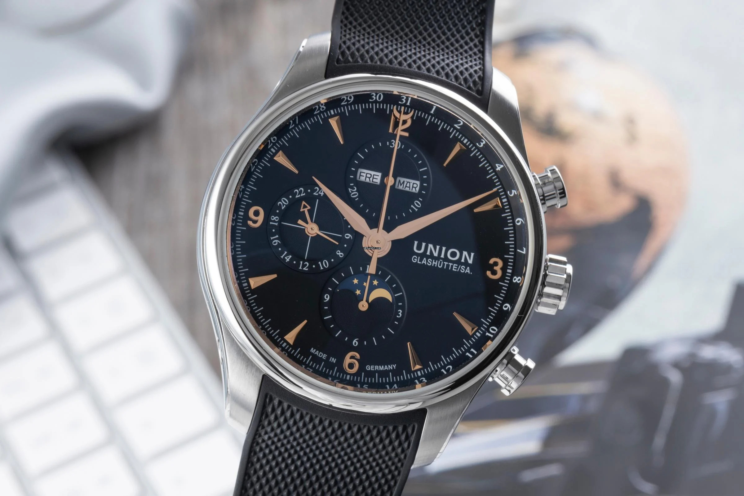 Union Glashütte Belisar Chronograph Stahl Automatik Ref. D0094251705701 B&P 2020