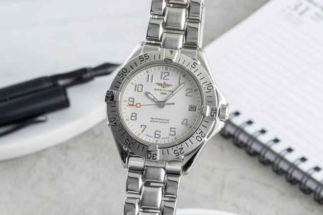  Breitling Colt Automatic 300M Automatik Datum White Dial Edelstahl Herrenuhr Ref. A17035 