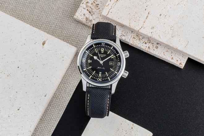  Longines Legend Diver Stahl Automatik Herrenuhr Ref. L3.374.4.50.0 B&P NP 2550  