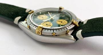 Thumbnail von Breitling Chronomat Serviced (560e) Chronomat Vintage Chronograph Green Grün 81950 81950