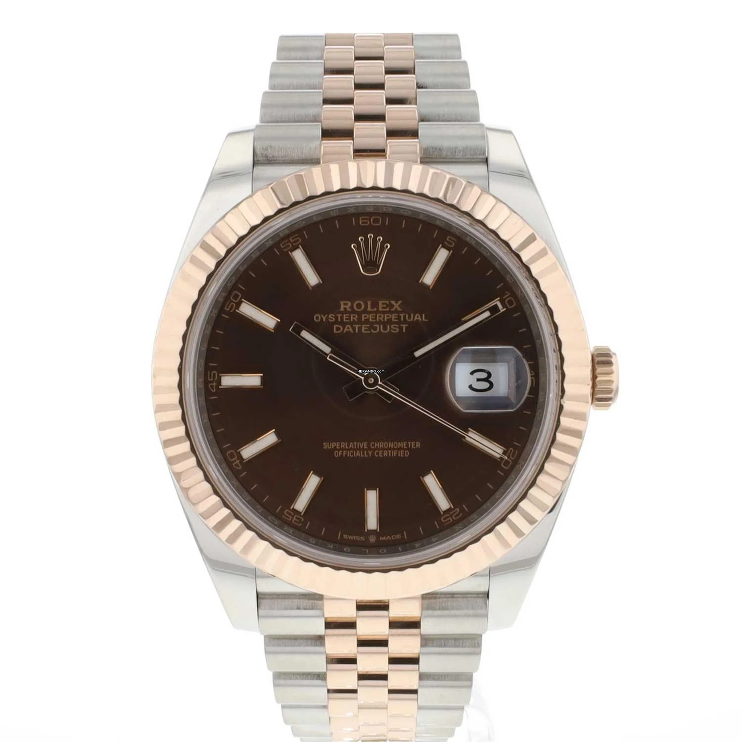 Rolex Datejust 41 Jubilee Steel / Everose Choco Dial