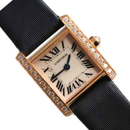  Cartier Tank Française Ladies 20MM Factory diamonds rose gold 18KT 