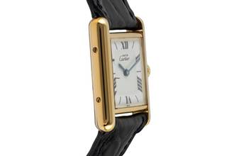 Thumbnail von Cartier Tank Silber vergoldet Quarz Damenuhr Ref. W1009654 Klassiker